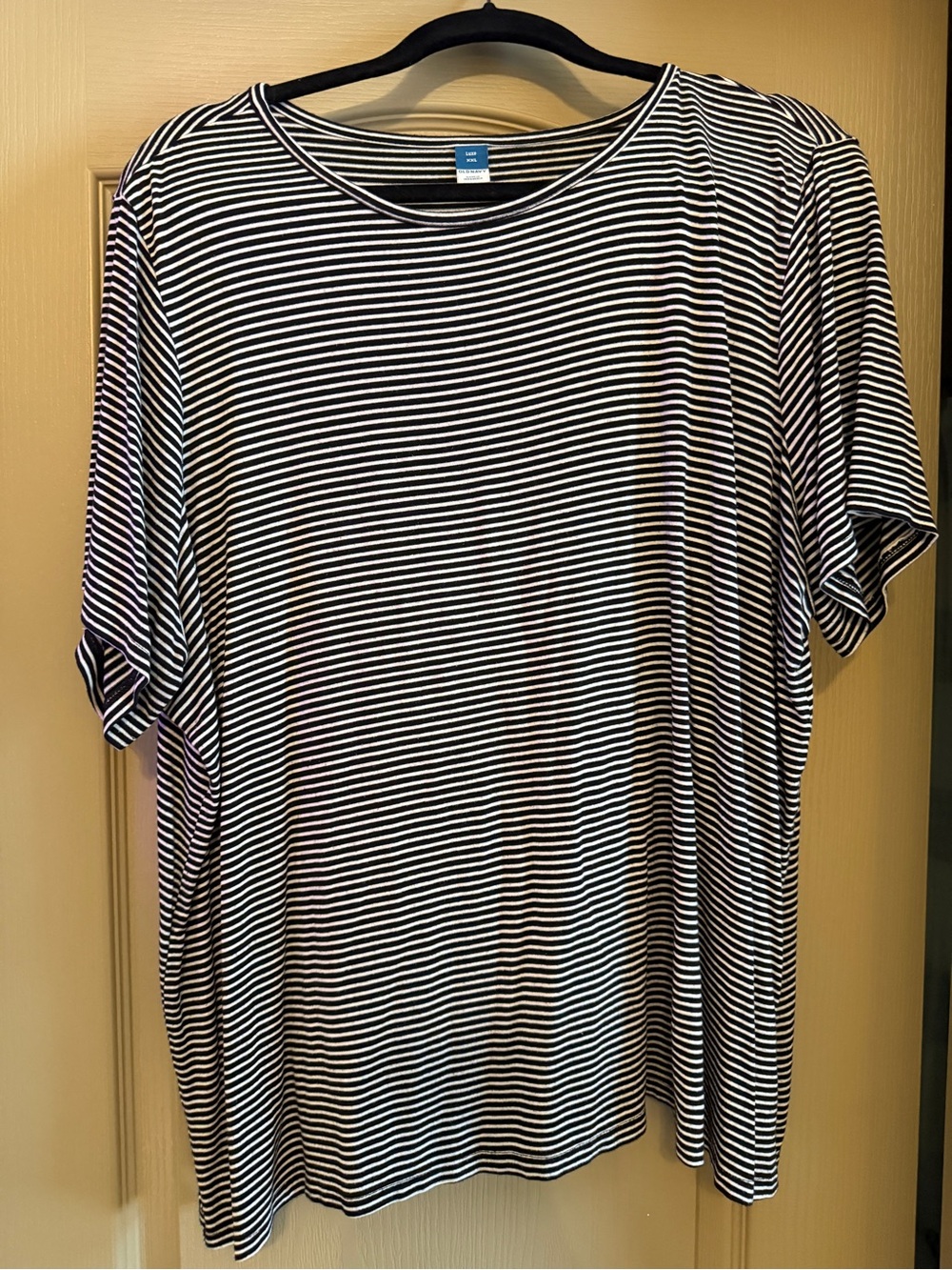 Old Navy Luxe Black and White Striped Short-Sleeve Tee